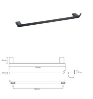 Towel Holder 495 mm Gaia black