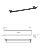 Towel Holder 400 mm Gaia black
