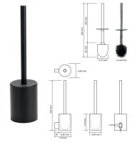 Wall Mounted Toilet Brush Holder Gaia black