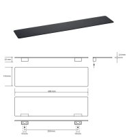 Metallablage 600 mm, Gaia Badzubehör in Schwarz