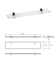 Glasablage 600 mm, Gaia Badzubehör in Schwarz