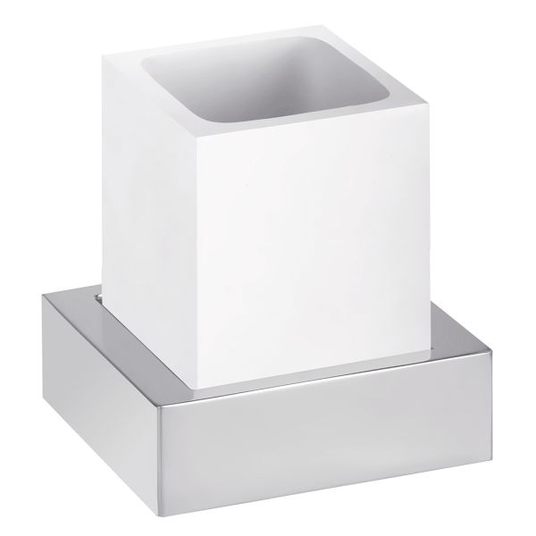 Zahnputzbecher weiß, delux für Wandmontage Primo