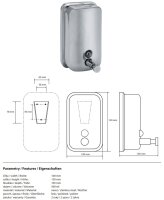 Stainless Steel Soap Dispenser 500 ml Polished