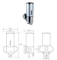 Seifenspender 500 ml Silber Wandmontage abschließbar