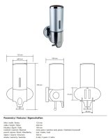 Seifenspender 500 ml Silber Wandmontage abschließbar