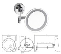 LED Cosmetic Mirror with 3x magnification with Two Types of Light