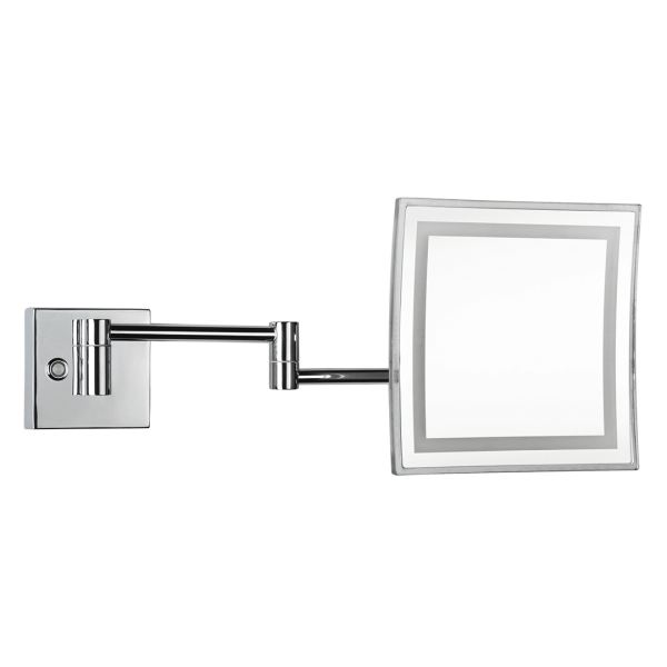 Square LED Cosmetic Mirror with 3x magnification with Two Types of Light