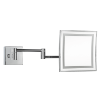 Square LED Cosmetic Mirror with 3x magnification with Two...