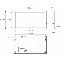 Badspiegel 1200 x 600 mm mit LED Beleuchtung mit manuellem Schalter