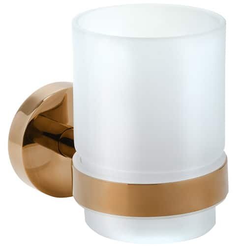 Toothbrush Holder with Frosted Glass Cup Creative Coral