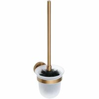 Wall Mounted Toilet Brush Holder with Glass Dish Creative Amber
