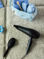 Hotel Haartrockner Bentley, matt schwarz mit Spiralkabel und Stecker