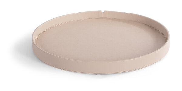 Round Welcome Tray with Stitching Maroa Natural