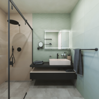 Floating Shower Shelf Corner black Meran 3