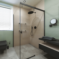 Floating Shower Shelf Corner black Meran 3