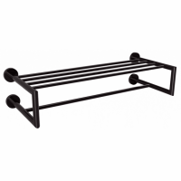 Double Towel Holder with rail 600 mm Nero