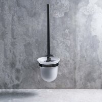 WC-Bürstengarnitur mit Glasbehälter hängend Creative Hämatit