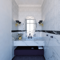 Free Standing or Wall Mounted Toilet Brush Holder Creative Hematite