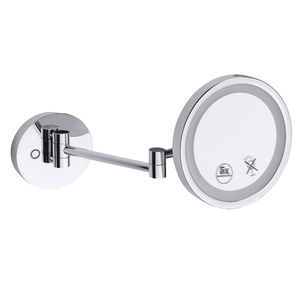 LED Cosmetic Mirror with 5x Magnification, two arms