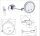 LED Cosmetic Mirror with 5x Magnification, two arms