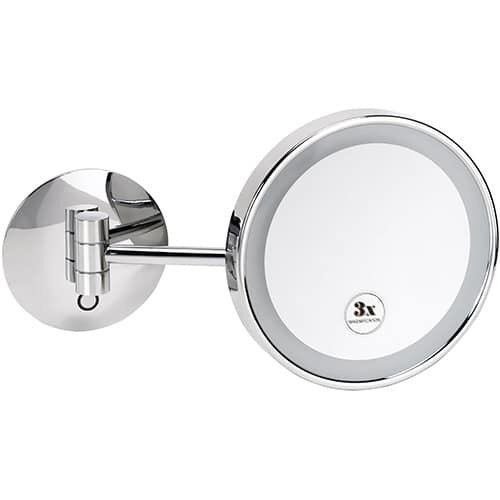LED Cosmetic Mirror with 3x Magnification Ø20 cm, one arm