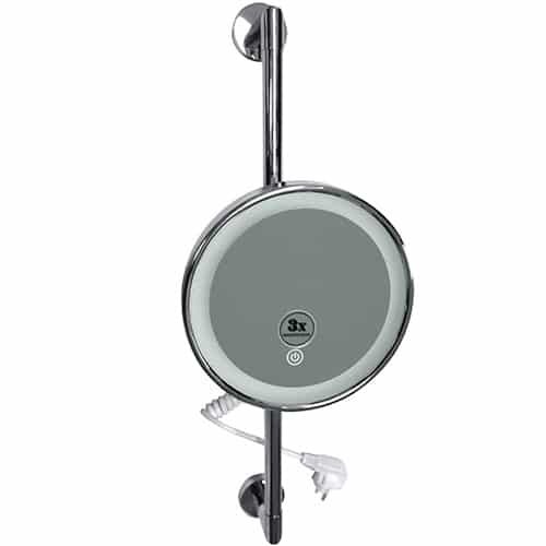 Magnification LED Cosmetic Mirror on Rail and Touch Sensor