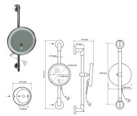 Magnification LED Cosmetic Mirror on Rail and Touch Sensor