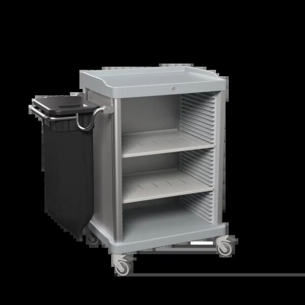 Open Housekeeping Trolley with Hinged Bag
