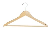 Economy Wooden Hotel Coat Hanger with Bar and Notches...