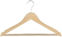 Economy Wooden Hotel Coat Hanger with non-slip Bar and Notches lacquered 44 cm