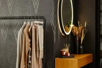 Profi Wooden Hotel Hanger with Bar and Clips lacquered 45 cm
