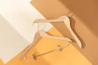 Profi Wooden Hotel Hanger with Bar and Clips lacquered 45 cm