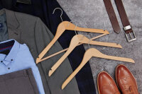 Profi Wooden Hotel Hanger with Bar and Clips lacquered 45 cm
