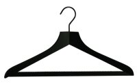 Hotel Kleiderbügel Profi mit Riffelsteg schwarz lackiert 45 cm
