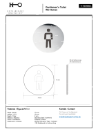 Gentlemens WC Pictogram Polished Stainless Steel Round Ø 75 mm - 3M Self-Adhesive