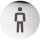 Gentlemens WC Pictogram Polished Stainless Steel Round Ø 75 mm - 3M Self-Adhesive