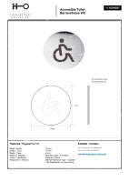 Accessible Toilet Pictogram Polished Stainless Steel Round Ø 75 mm - 3M Self-Adhesive