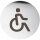 Accessible Toilet Pictogram Polished Stainless Steel Round Ø 75 mm - 3M Self-Adhesive