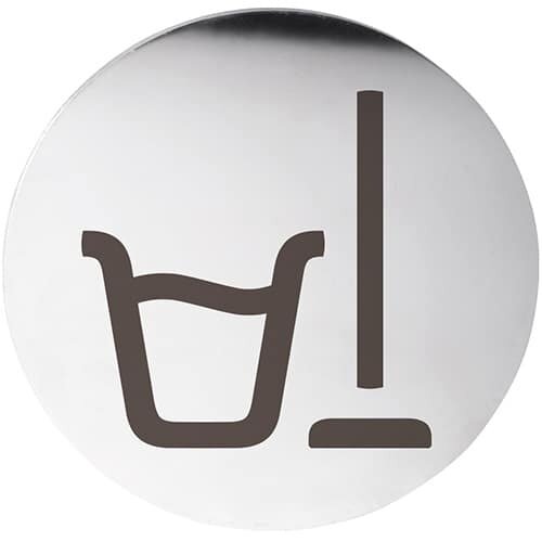 Round Pictogram Cleaning Room polished
