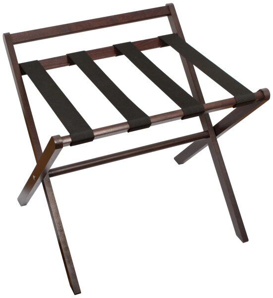 Wooden Luggage Rack with Back Support walnut 2
