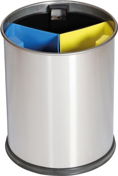 Separation Waste Bin with Three Compartments 13 l satin