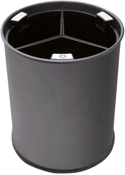 Separation Waste Bin with Three Compartments 13 l black