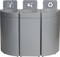 Modularer selbstlöschender Abfallbehälter schwarz 36 l Kreis