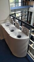 Modularer selbstlöschender Abfallbehälter weiss 36 l Kreis