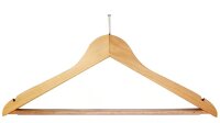 Anti-theft Hotel Hanger with Trousers Bar lacquered beech...