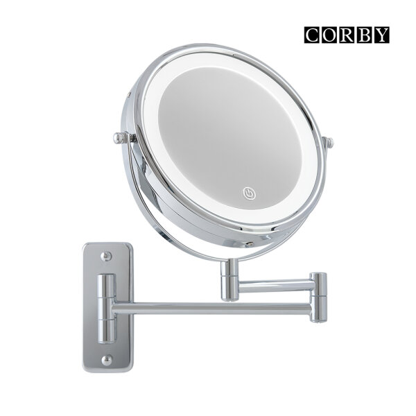 LED Cosmetic Mirror with 5x Magnification, two arms