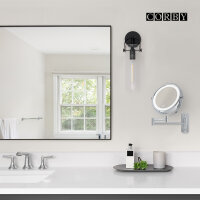 LED Cosmetic Mirror with 5x Magnification, two arms