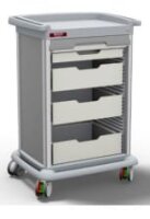 Minibar Trolley with 4 Drawers and Lockable Shutters