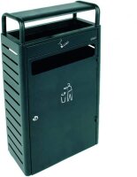 Abfallbehälter 43 l mit Aschenbecher 5,9 l für stark frequentierte Bereiche