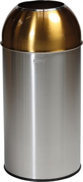 Waste Separation Bin with Open Dome Receptacle 40L - Electric Yellow